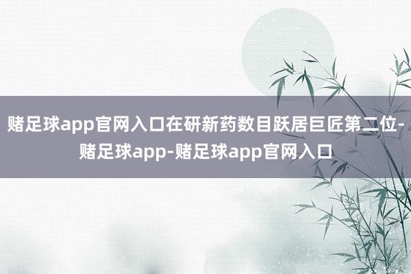 赌足球app官网入口在研新药数目跃居巨匠第二位-赌足球app-赌足球app官网入口