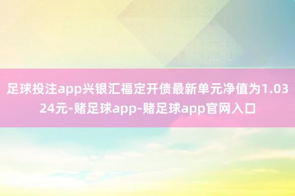 足球投注app兴银汇福定开债最新单元净值为1.0324元-赌足球app-赌足球app官网入口