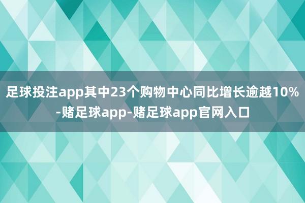 足球投注app其中23个购物中心同比增长逾越10%-赌足球app-赌足球app官网入口