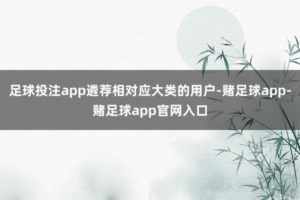 足球投注app遴荐相对应大类的用户-赌足球app-赌足球app官网入口
