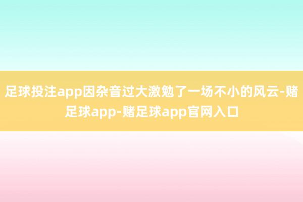 足球投注app因杂音过大激勉了一场不小的风云-赌足球app-赌足球app官网入口